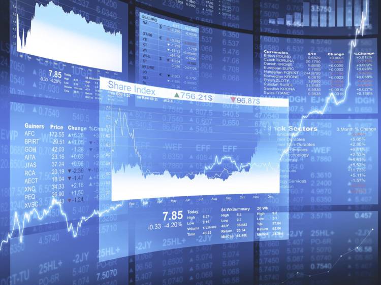 Stock tickers, prices and graphs